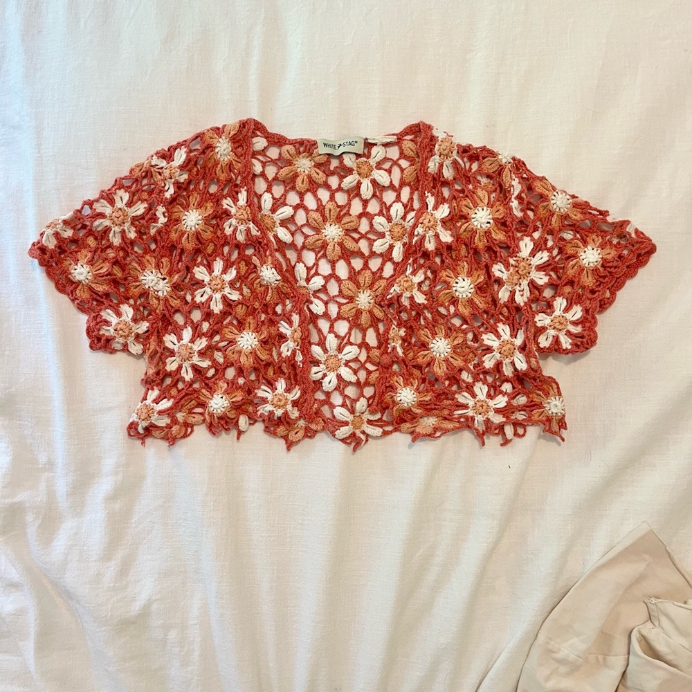 VINTAGE crochet bolero top